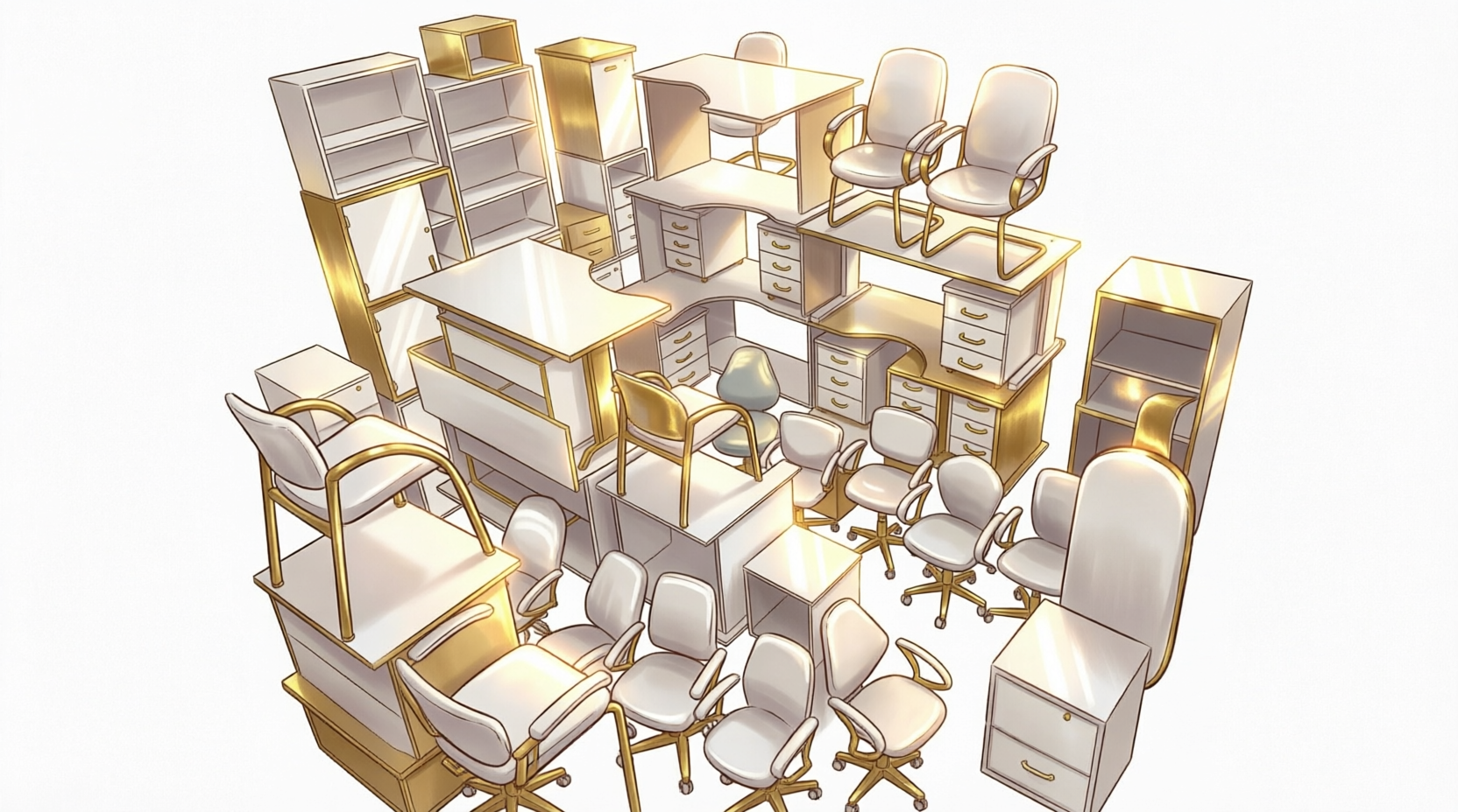 Офисная и бытовая техника, мебель